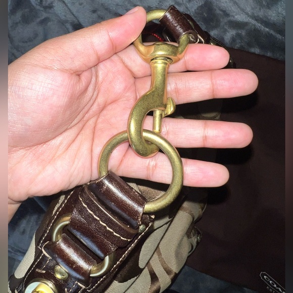 COACH Vintage Signature Canvas Carly Hobo Bag Shoulder Purse #K10619 - Picture 8 of 13